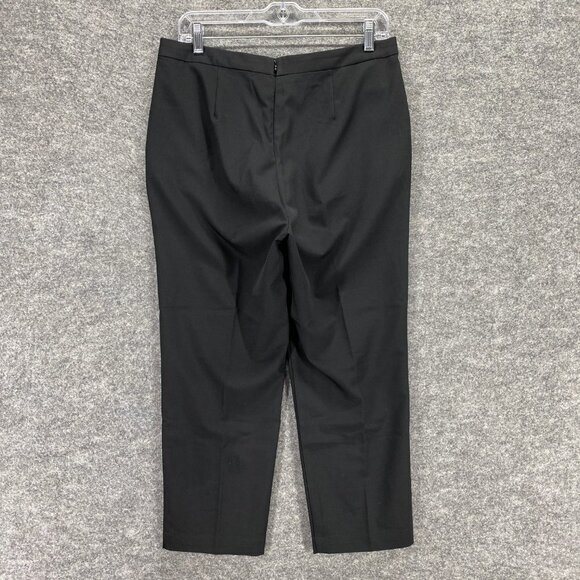 BCBGMAXAZRIA Pants Women 8 Black Pleated Pockets Straight Back Zip High-Rise - Picture 2 of 13